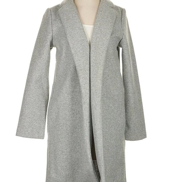 Grey Wool Blend Trench Coat - Size S - Picture 2 of 6